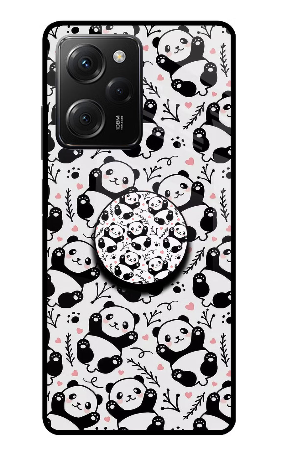 Cute Panda Poco X5 Pro 5G Pop Case, Glass case