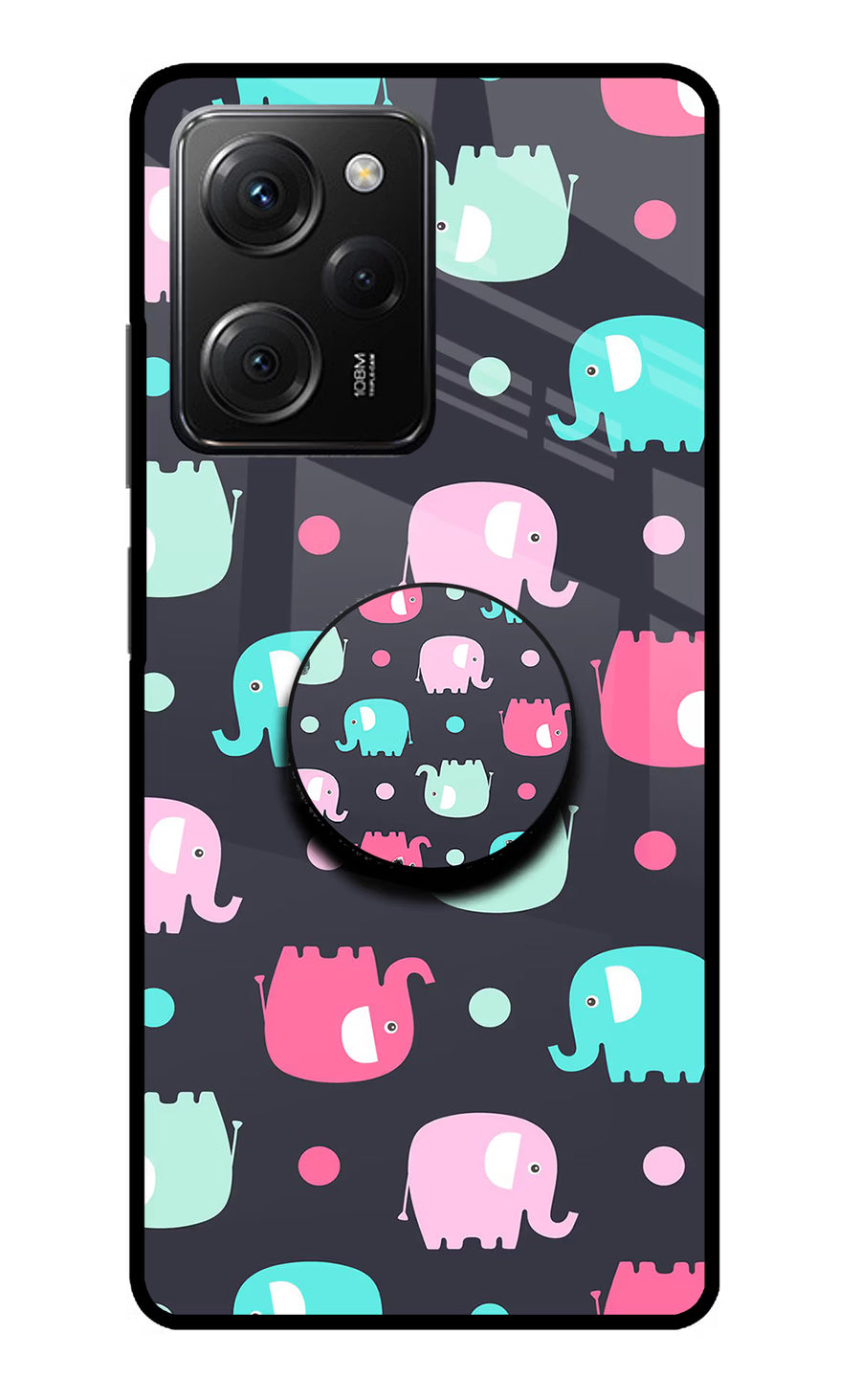 Baby Elephants Poco X5 Pro 5G Pop Case, Glass case