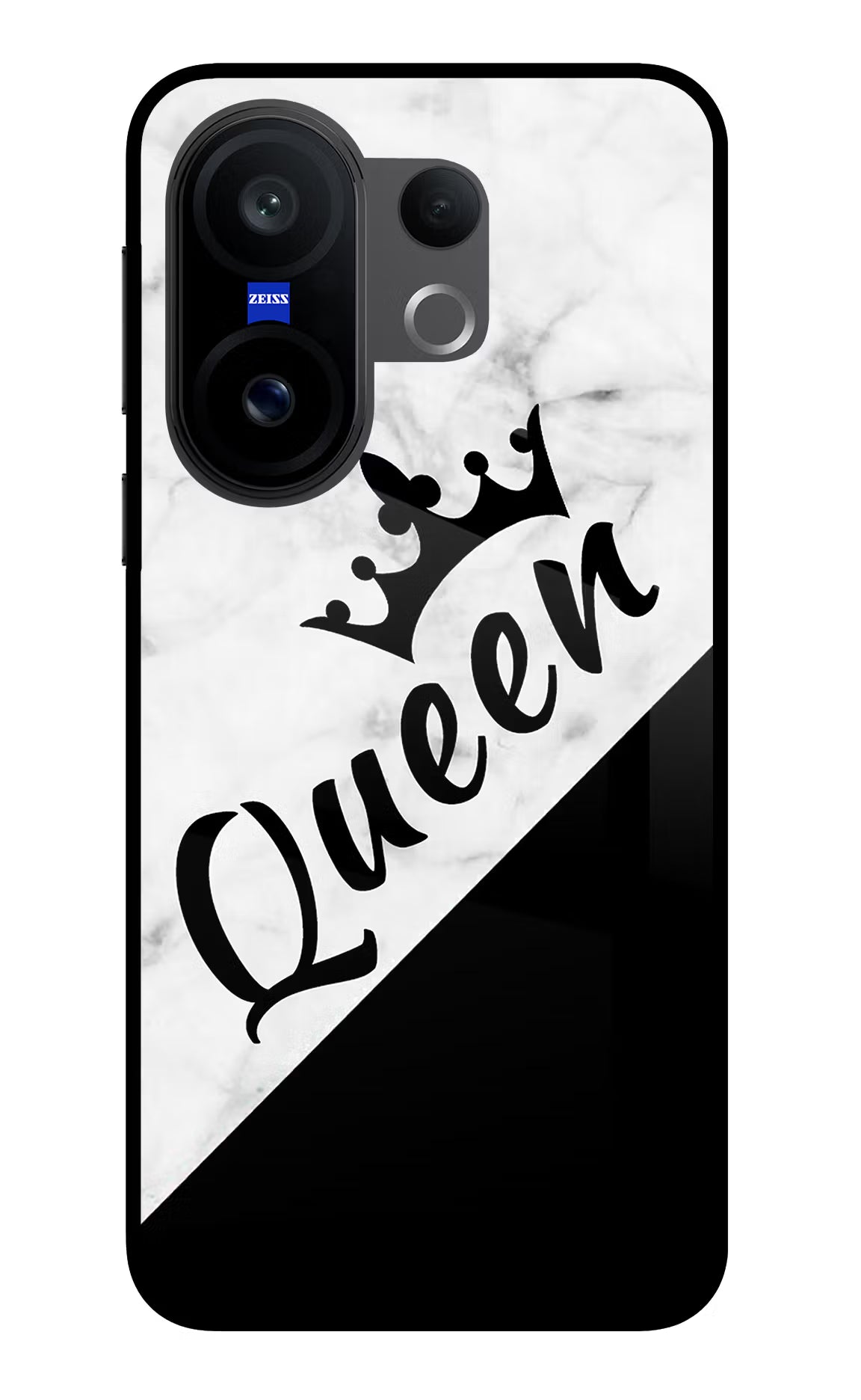 Queen Vivo X200 FE Glass Case Back Cover by Casekaro