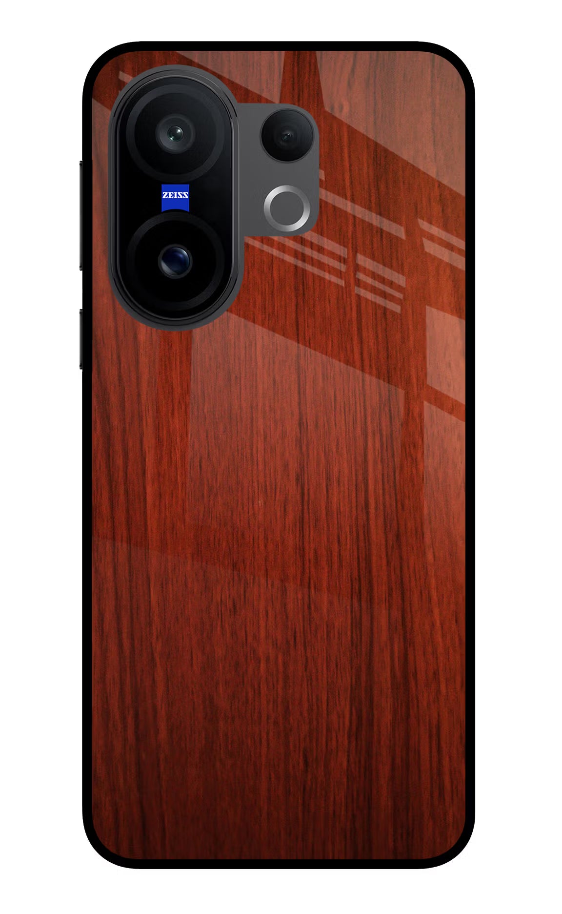 Wooden Plain Pattern Vivo X200 FE Glass Case Back Cover by Casekaro