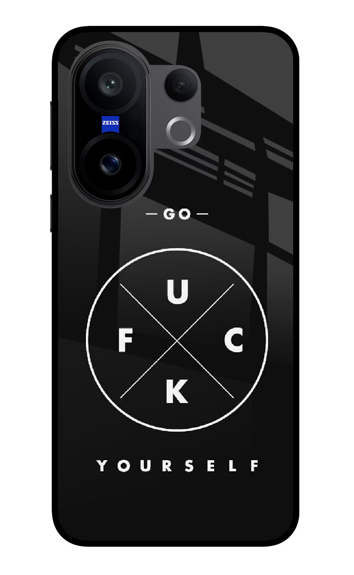 Go Fuck Yourself Vivo X200 FE Glass Case Back Cover by Casekaro