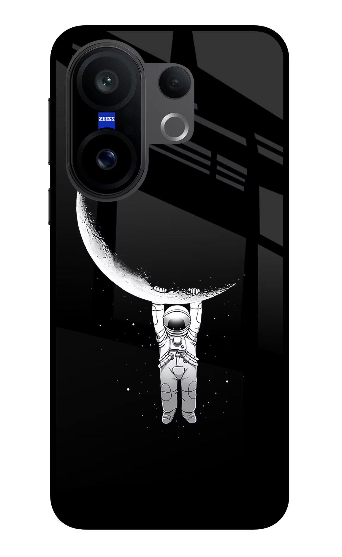 Moon Space Vivo X200 FE Glass Case Back Cover by Casekaro