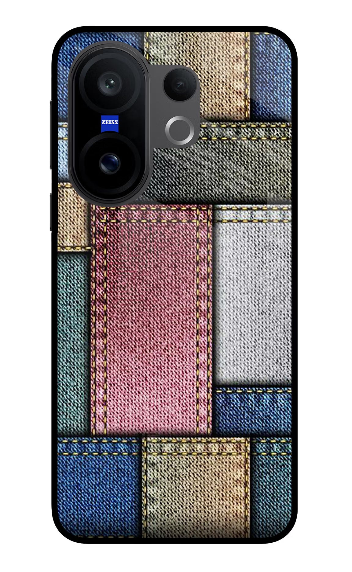 Multicolor Jeans Vivo X200 FE Glass Case Back Cover by Casekaro