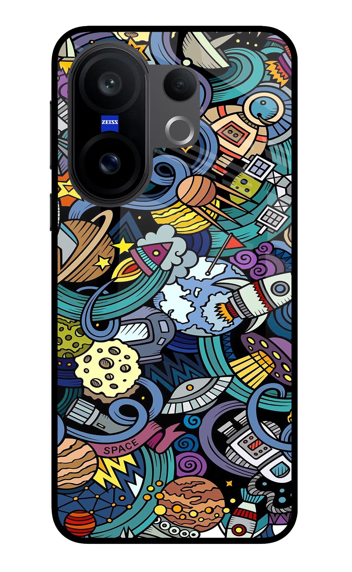 Space Abstract Vivo X200 FE Glass Case Back Cover by Casekaro