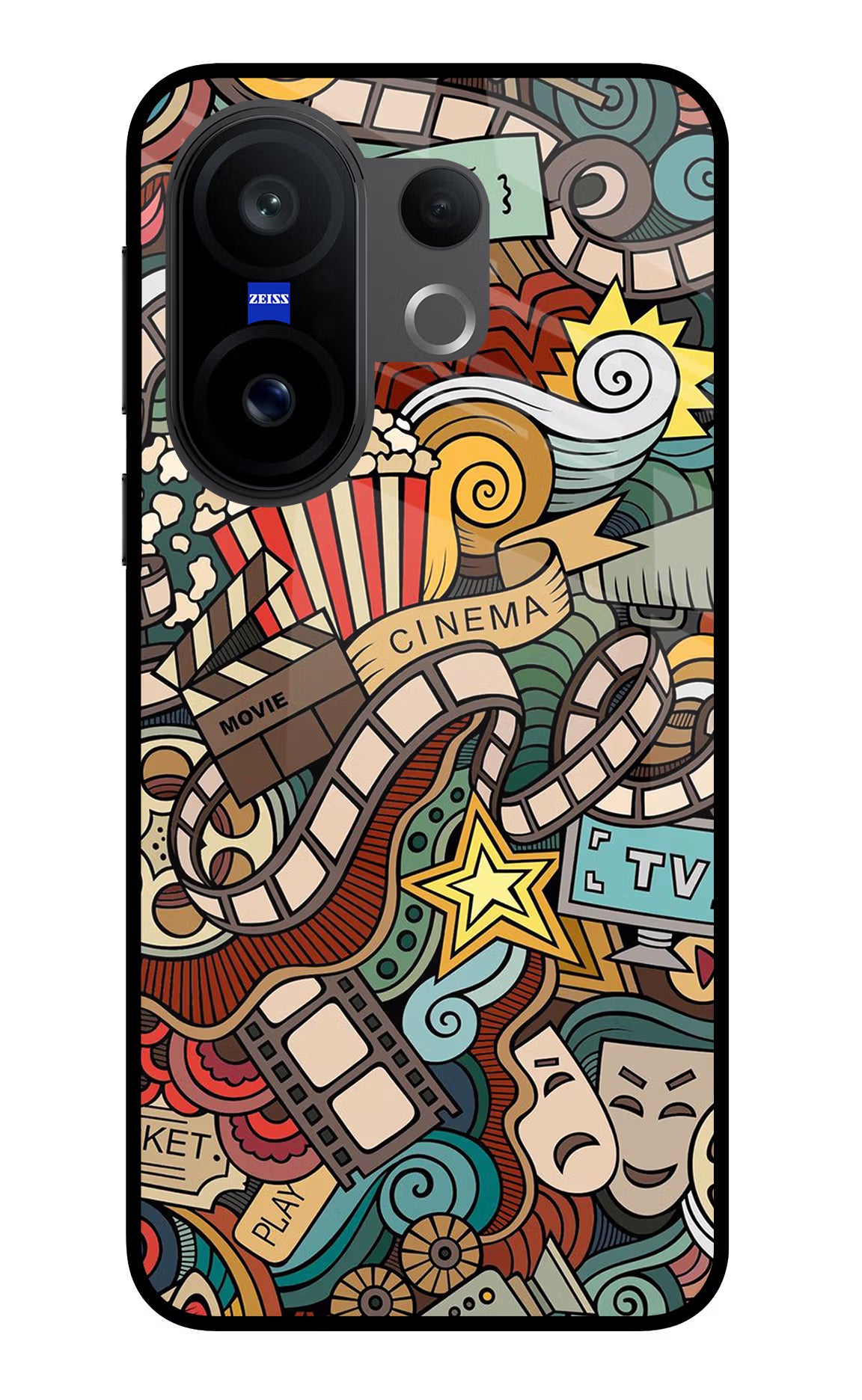 Cinema Abstract Vivo X200 FE Glass Case Back Cover by Casekaro