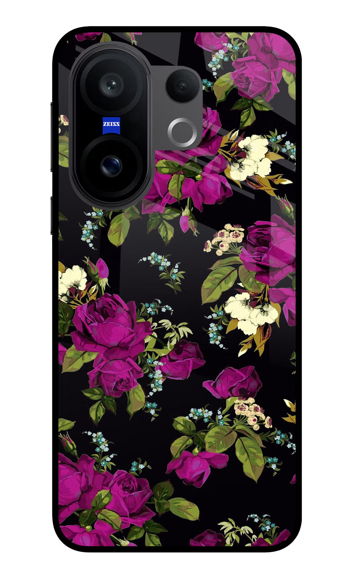 Flowers Vivo X200 FE Glass Case Back Cover by Casekaro