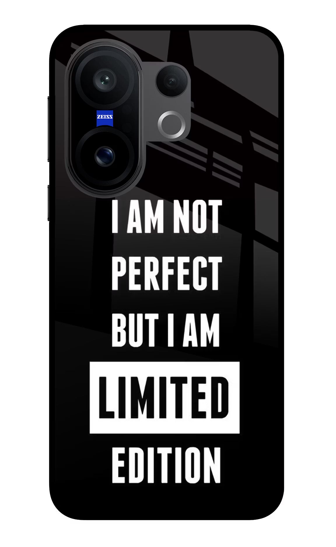 I Am Not Perfect But I Am Limited Edition Vivo X200 FE Glass Case Back Cover by Casekaro