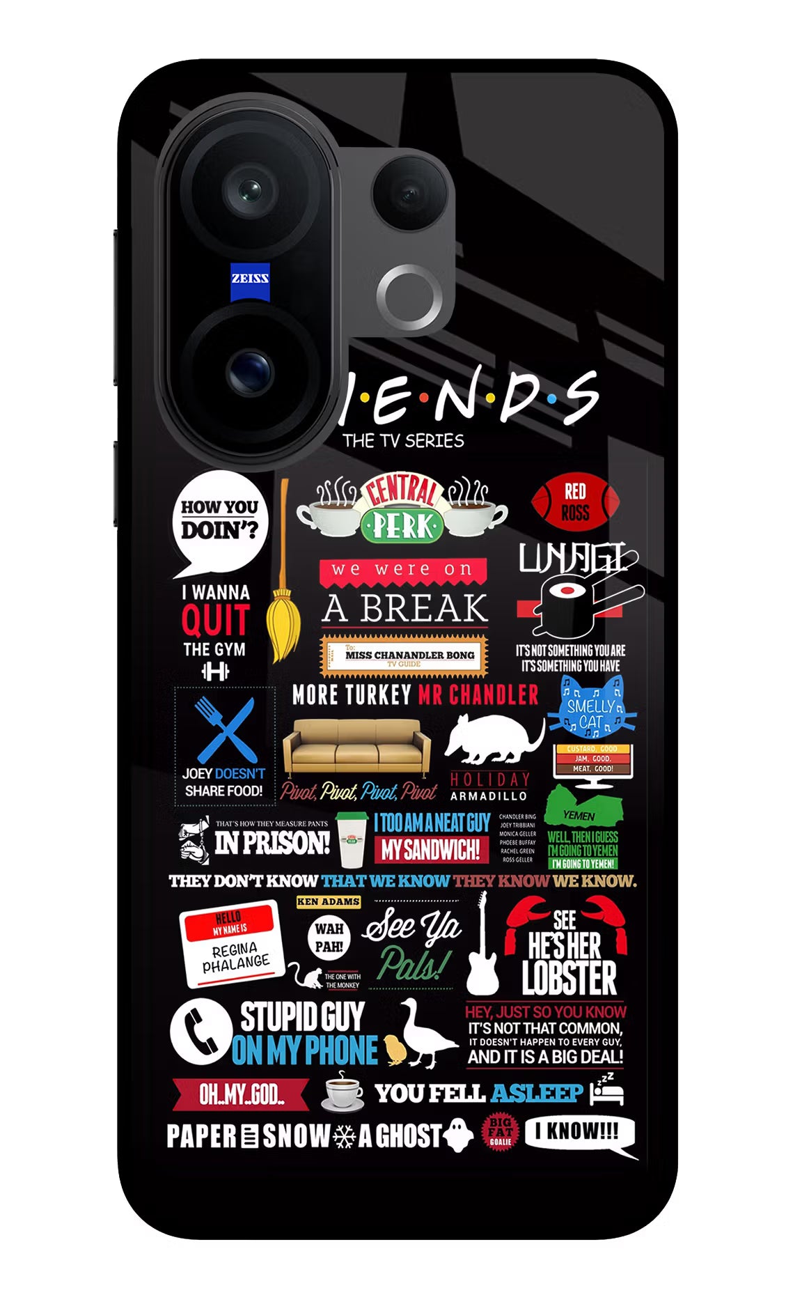 FRIENDS Vivo X200 FE Glass Case Back Cover by Casekaro
