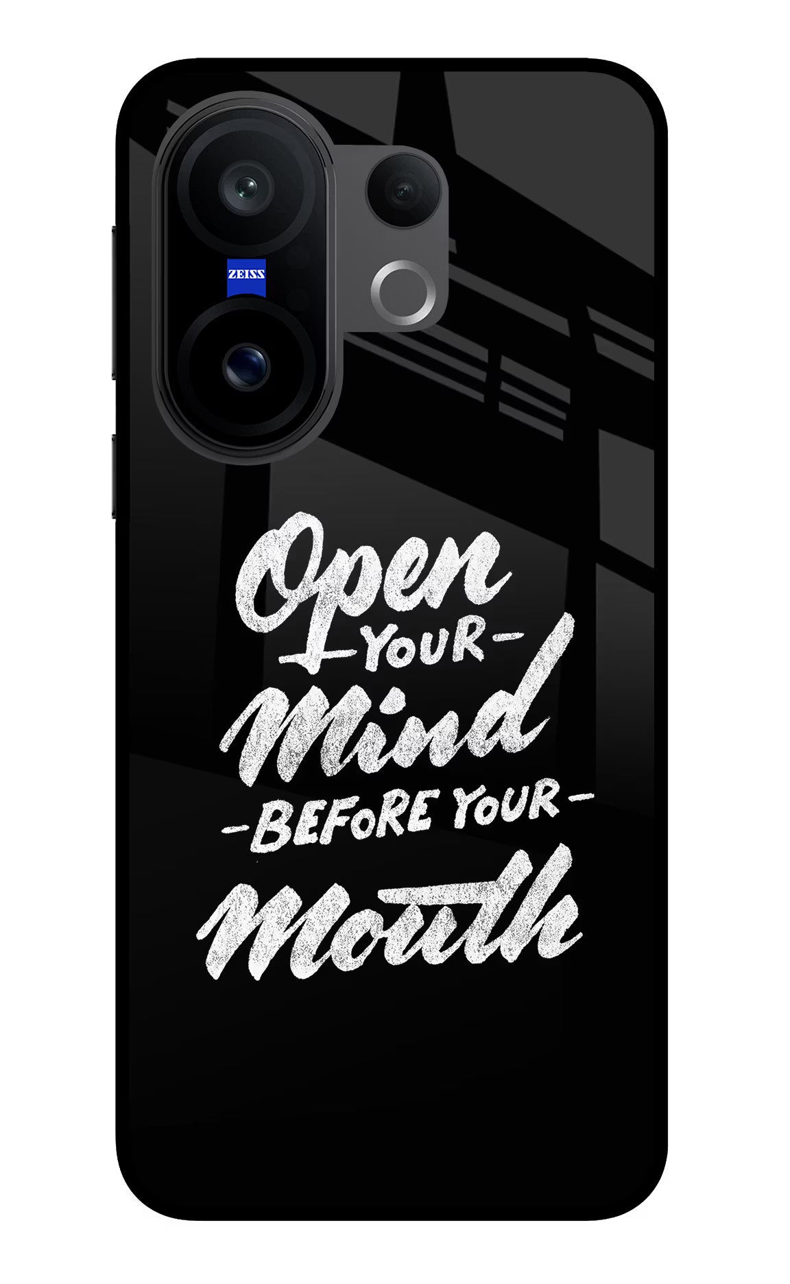 Open Your Mind Before Your Mouth Vivo X200 FE Glass Case Back Cover by Casekaro