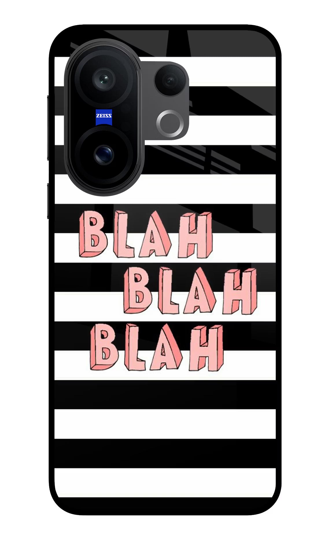 Blah Blah Blah Vivo X200 FE Glass Case Back Cover by Casekaro