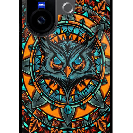 Angry Owl Art Vivo X200 FE Glass Case