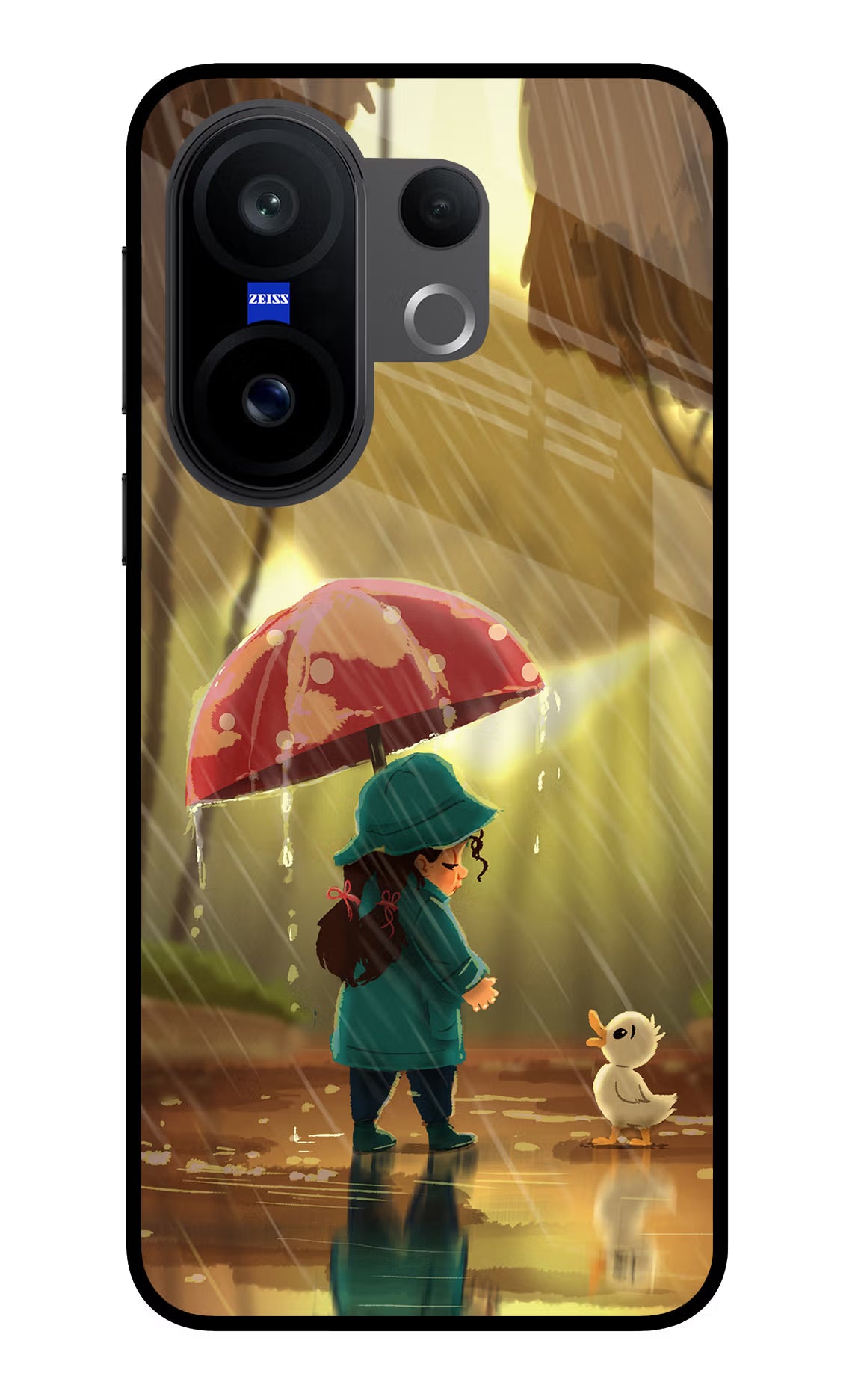 Rainy Day Vivo X200 FE Glass Case Back Cover by Casekaro