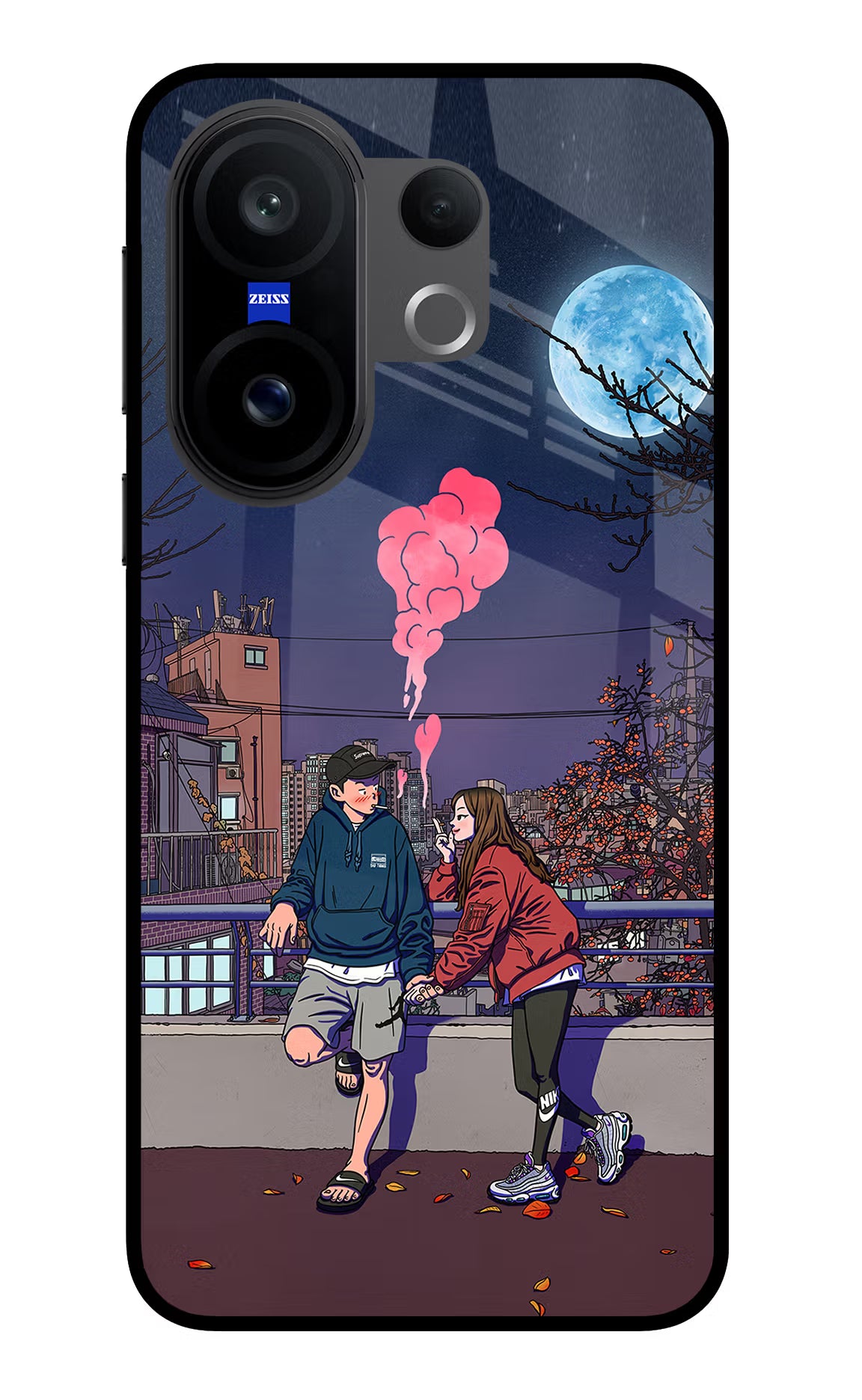 Chilling Couple Vivo X200 FE Glass Case Back Cover by Casekaro