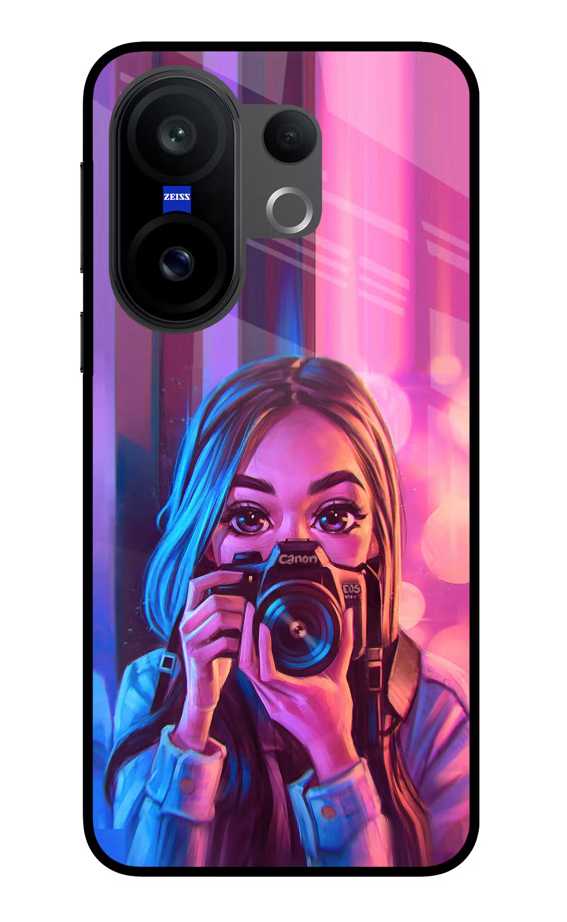 Girl Photographer Vivo X200 FE Glass Case Back Cover by Casekaro
