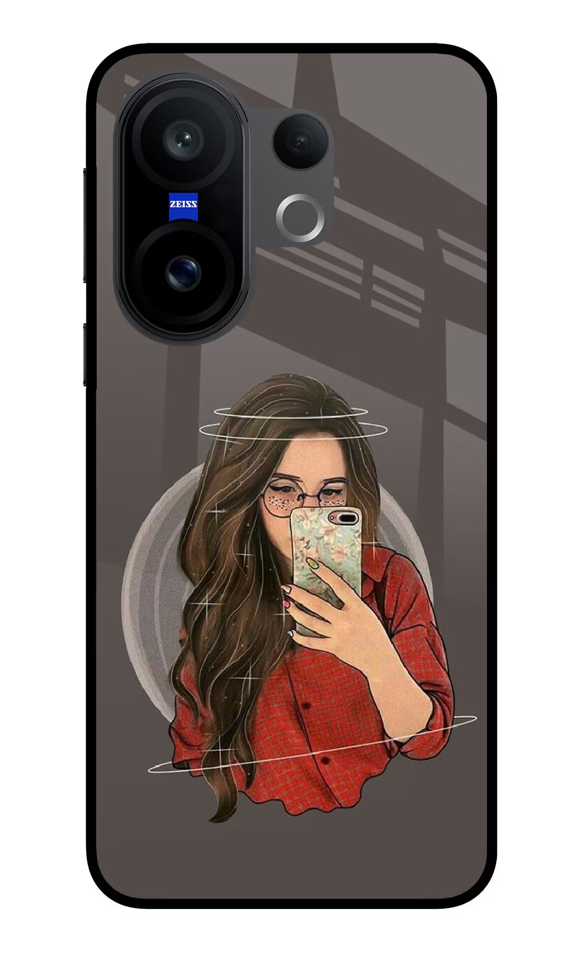 Selfie Queen Vivo X200 FE Glass Case Back Cover by Casekaro