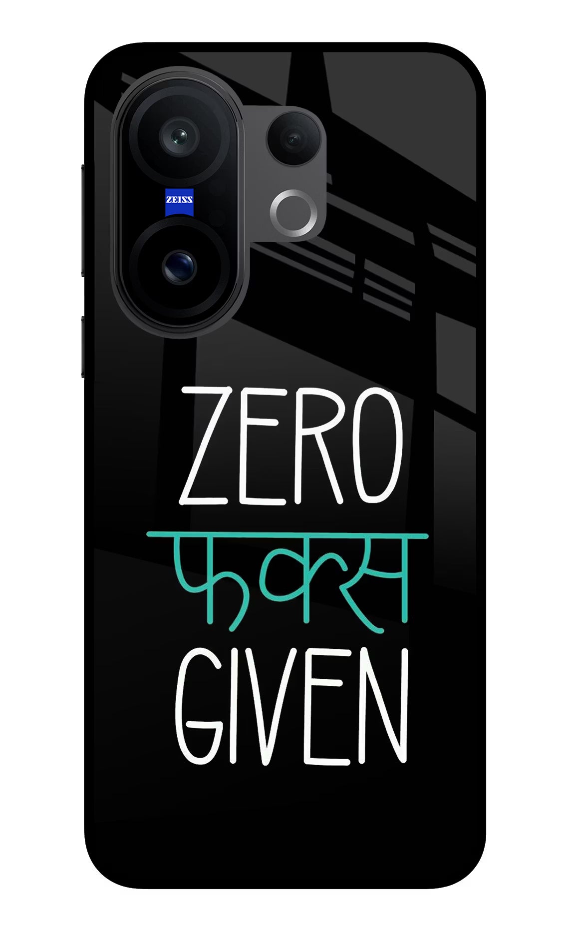 Zero Fucks Given Vivo X200 FE Glass Case Back Cover by Casekaro