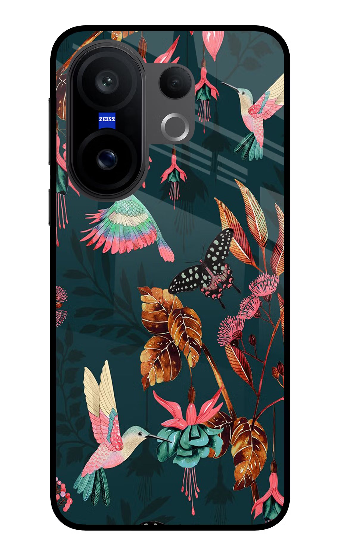 Birds Vivo X200 FE Glass Case Back Cover by Casekaro