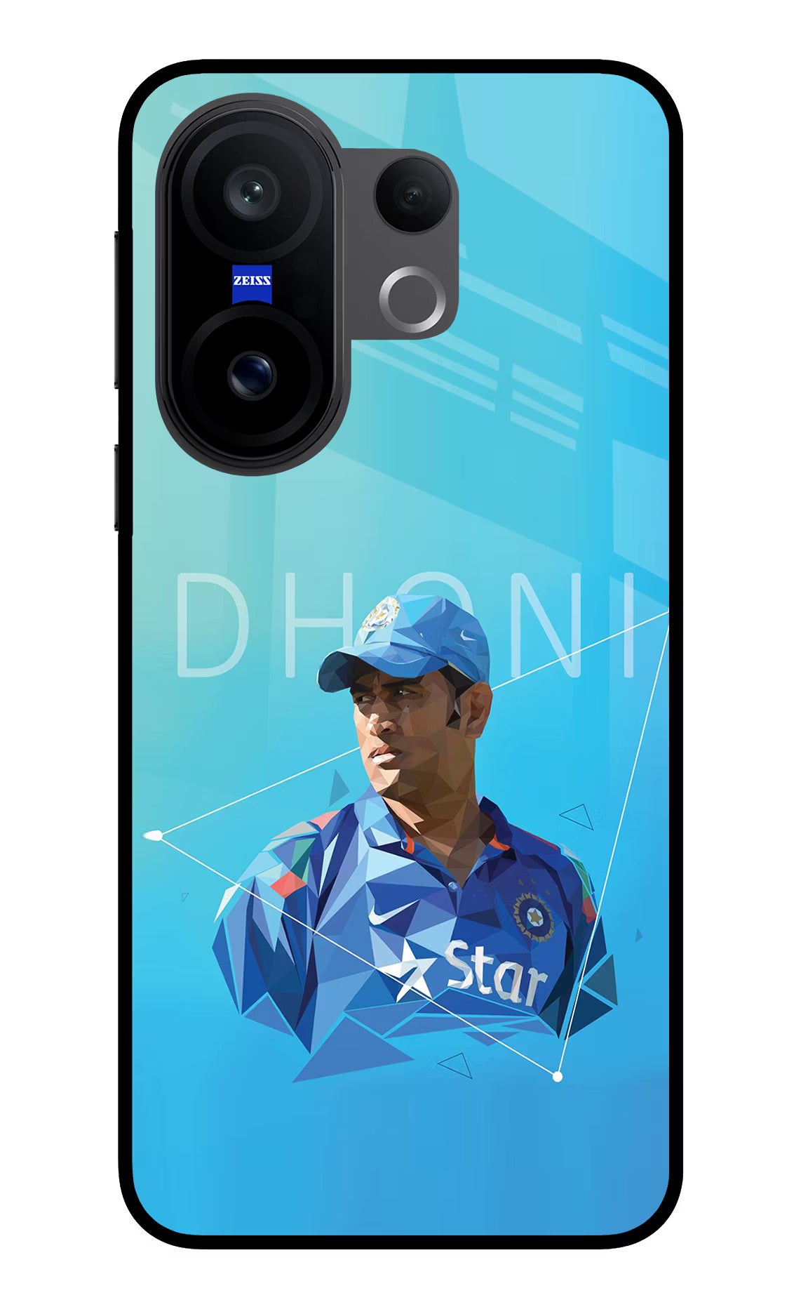 Dhoni Artwork Vivo X200 FE Glass Case