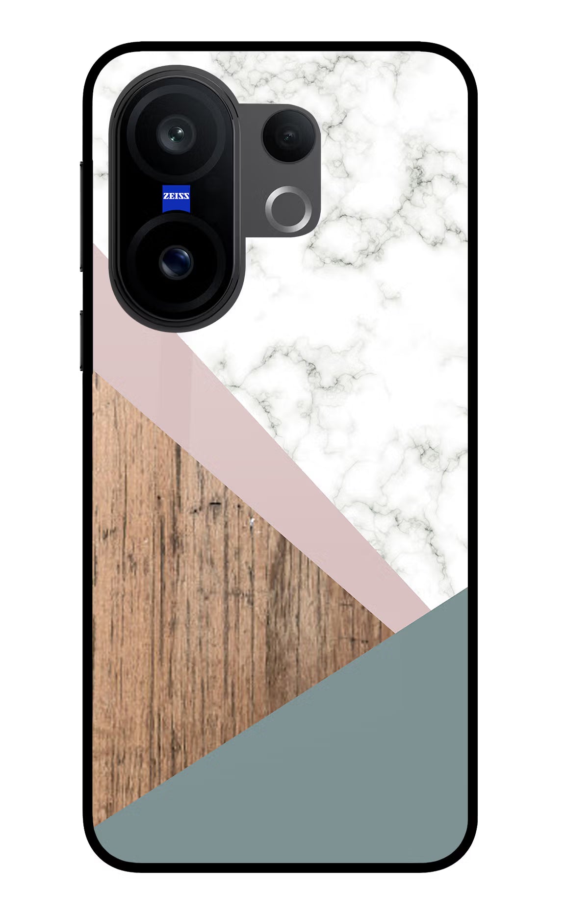 Marble wood Abstract Vivo X200 FE Glass Case Back Cover by Casekaro