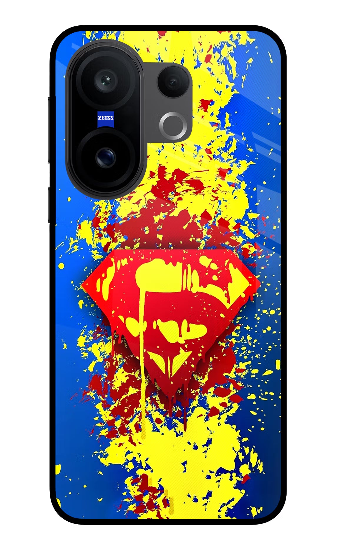 Superman logo Vivo X200 FE Glass Case Back Cover by Casekaro