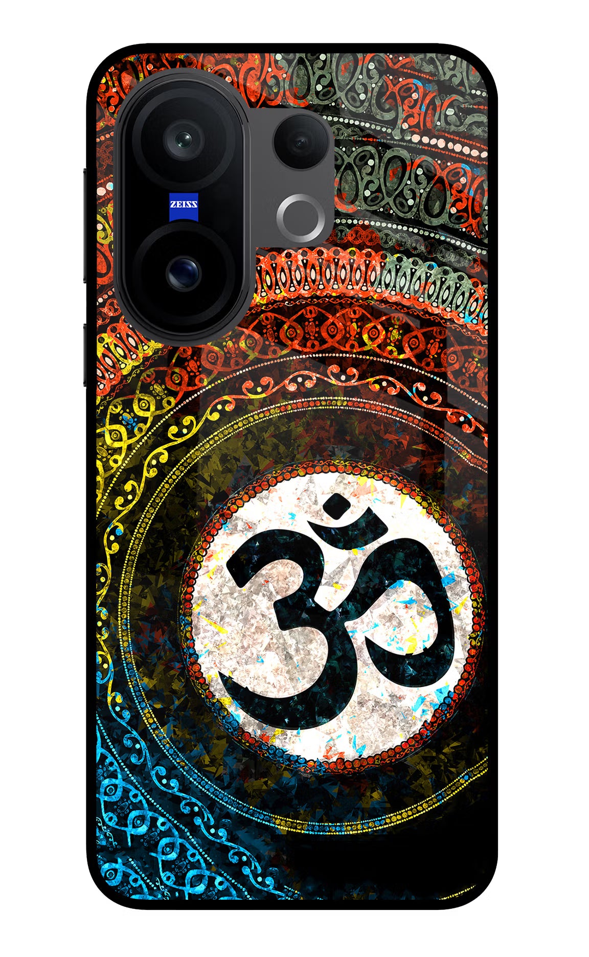Om Cultural Vivo X200 FE Glass Case Back Cover by Casekaro