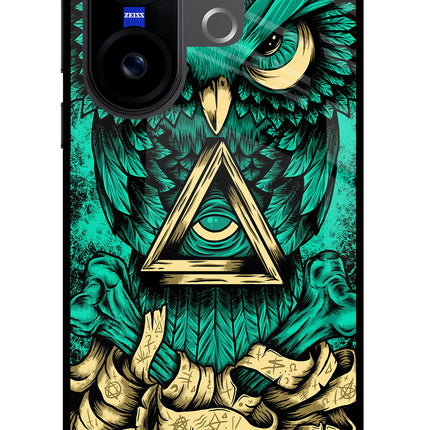 Green Owl Vivo X200 FE Glass Case
