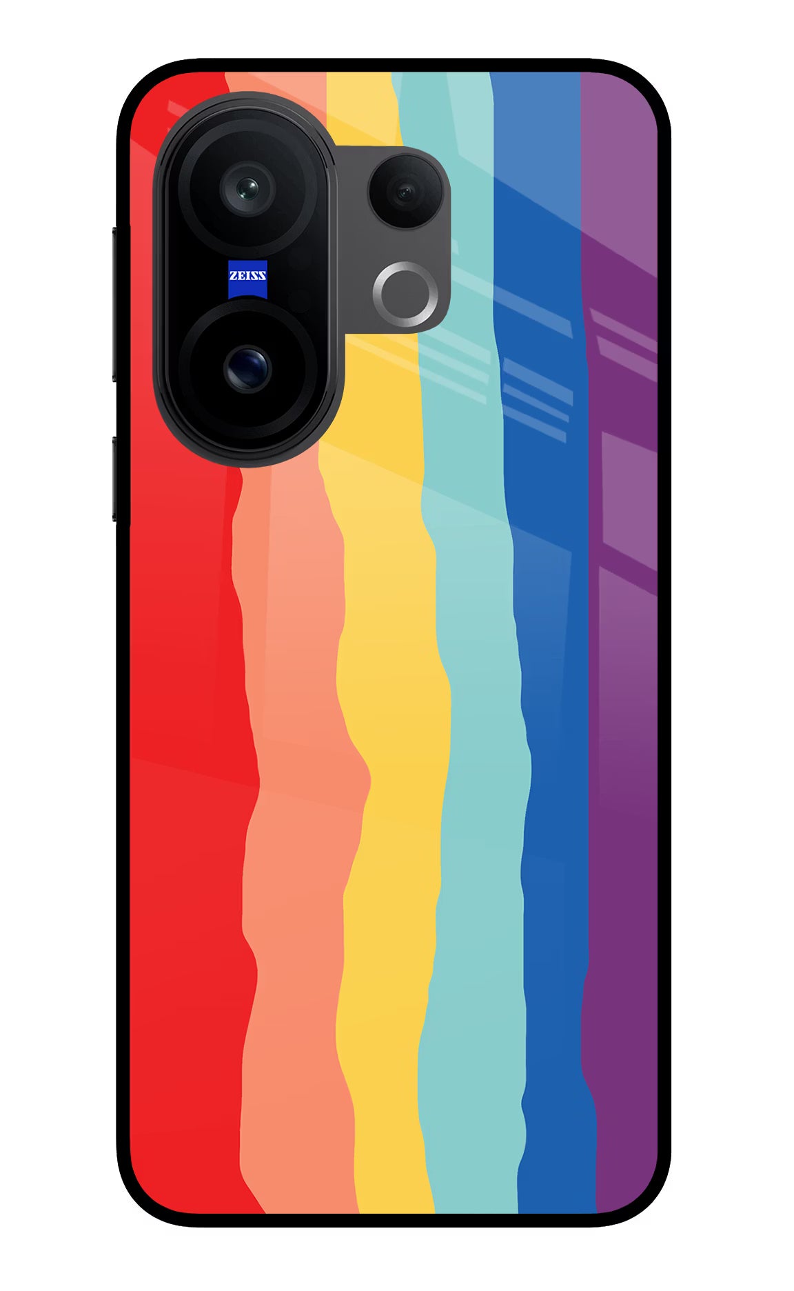 Rainbow Vivo X200 FE Glass Case Back Cover by Casekaro