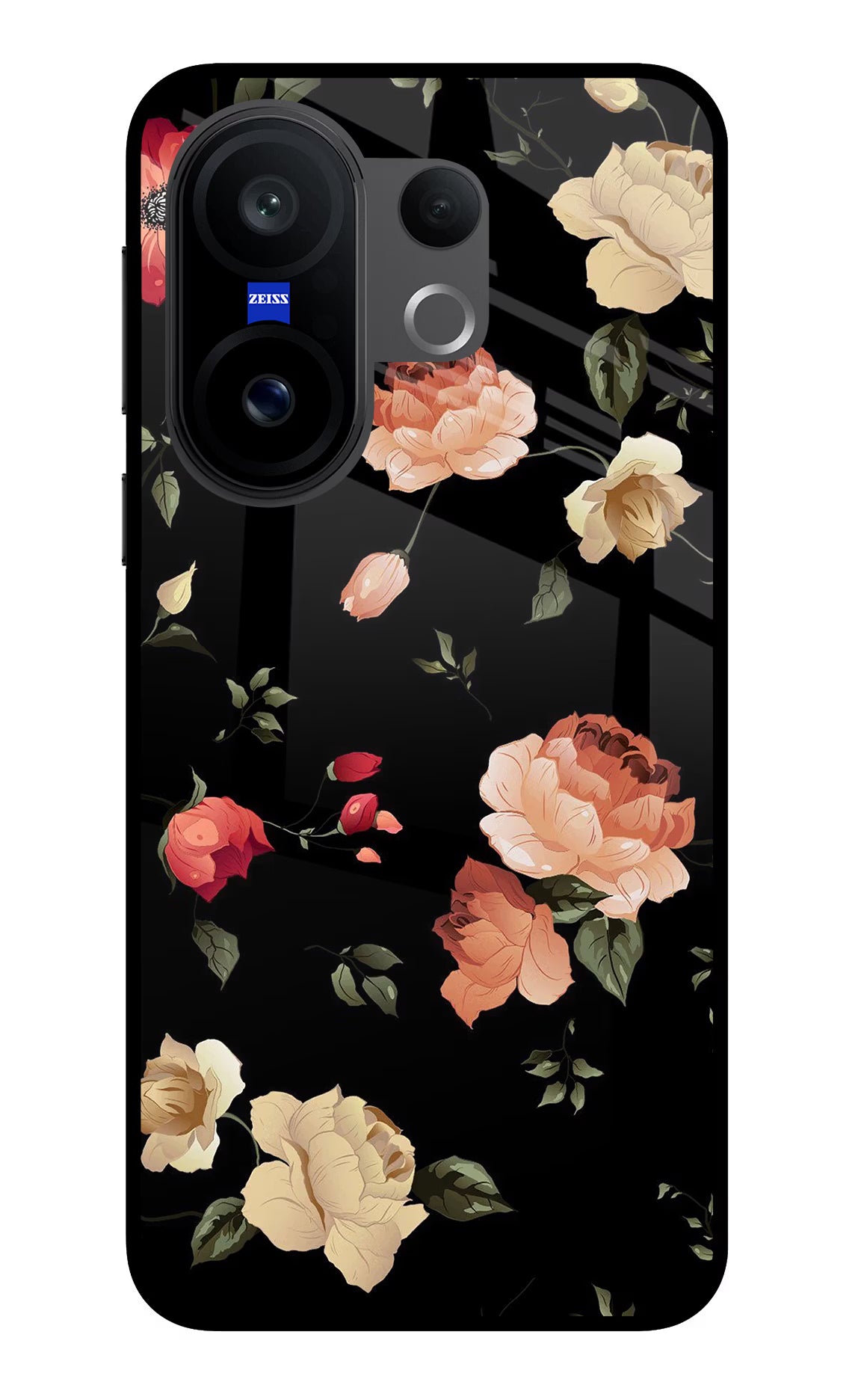 Flowers Vivo X200 FE Glass Case