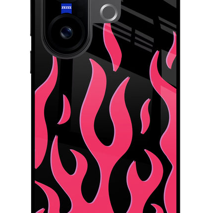Fire Flames Vivo X200 FE Glass Case