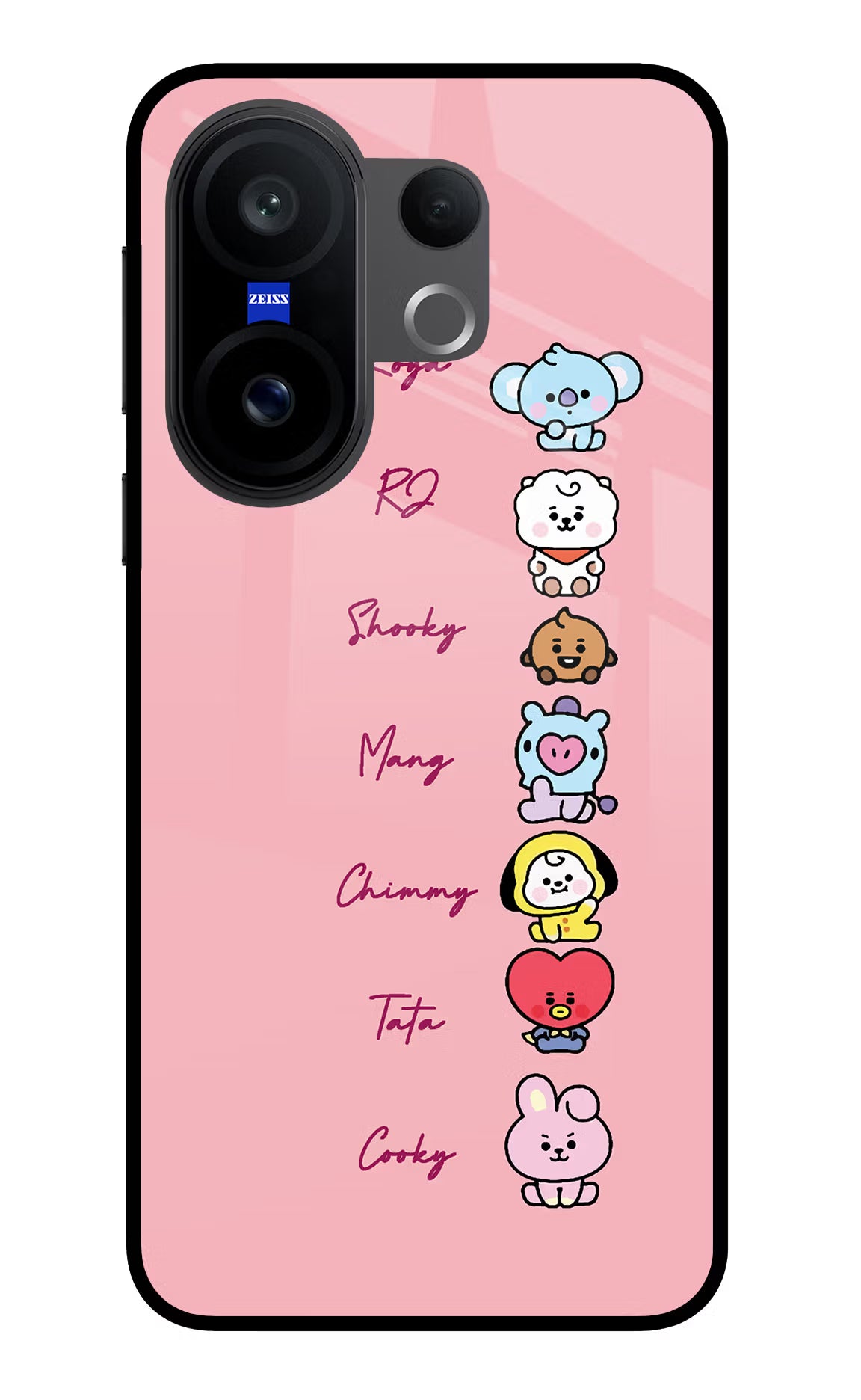 BTS names Vivo X200 FE Glass Case Back Cover by Casekaro