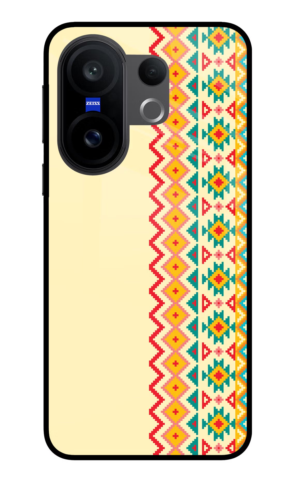 Ethnic Seamless Vivo X200 FE Glass Case Back Cover by Casekaro