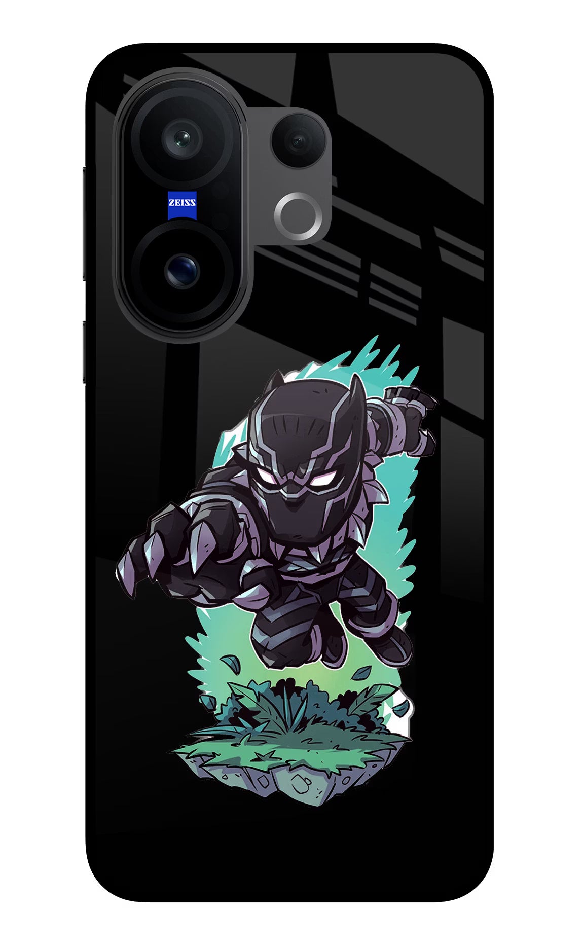 Black Panther Vivo X200 FE Glass Case Back Cover by Casekaro