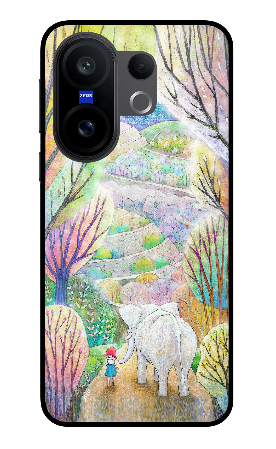 Nature Painting Vivo X200 FE Glass Case Back Cover by Casekaro