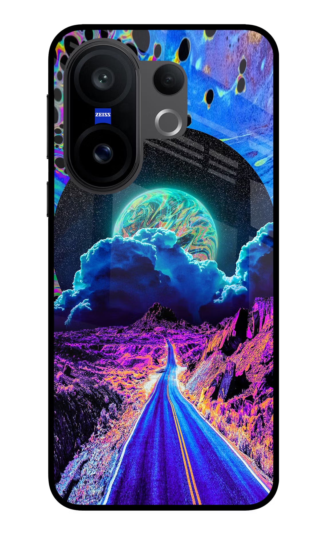 Psychedelic Painting Vivo X200 FE Glass Case Back Cover by Casekaro