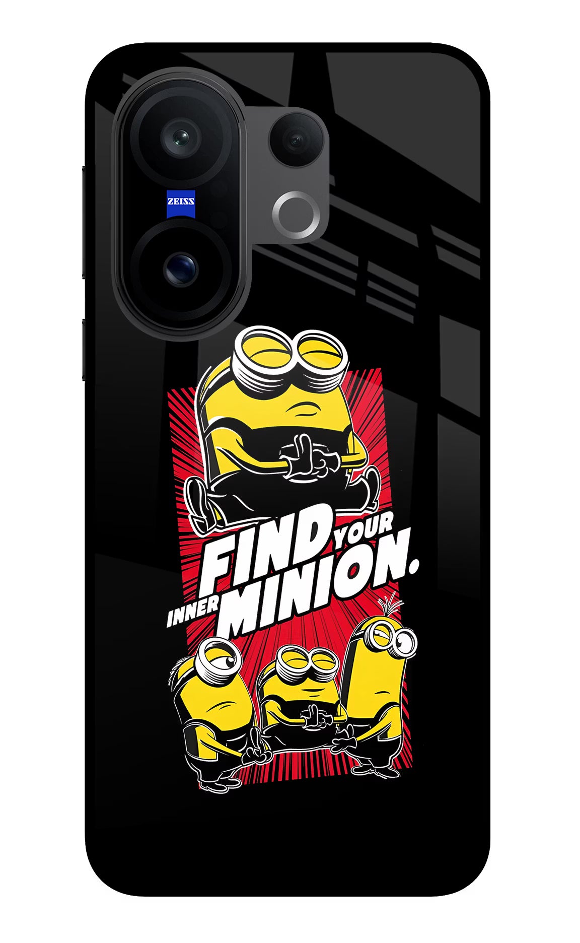 Find your inner Minion Vivo X200 FE Glass Case Back Cover by Casekaro