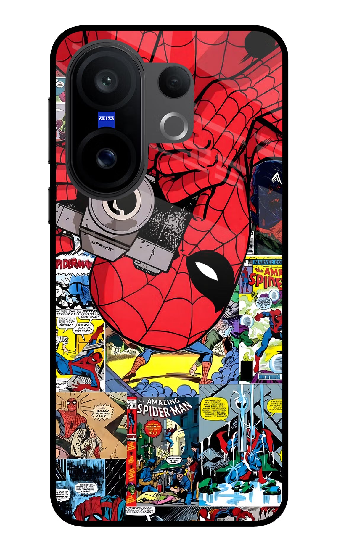 Spider Man Vivo X200 FE Glass Case Back Cover by Casekaro