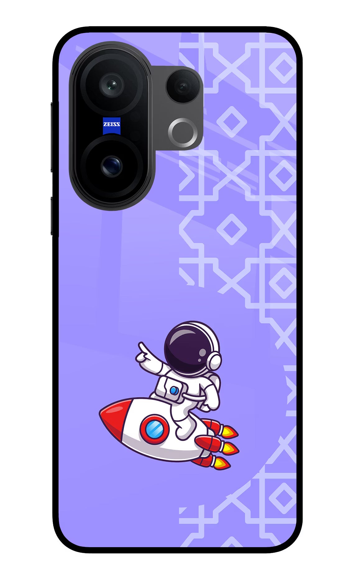 Cute Astronaut Vivo X200 FE Glass Case Back Cover by Casekaro