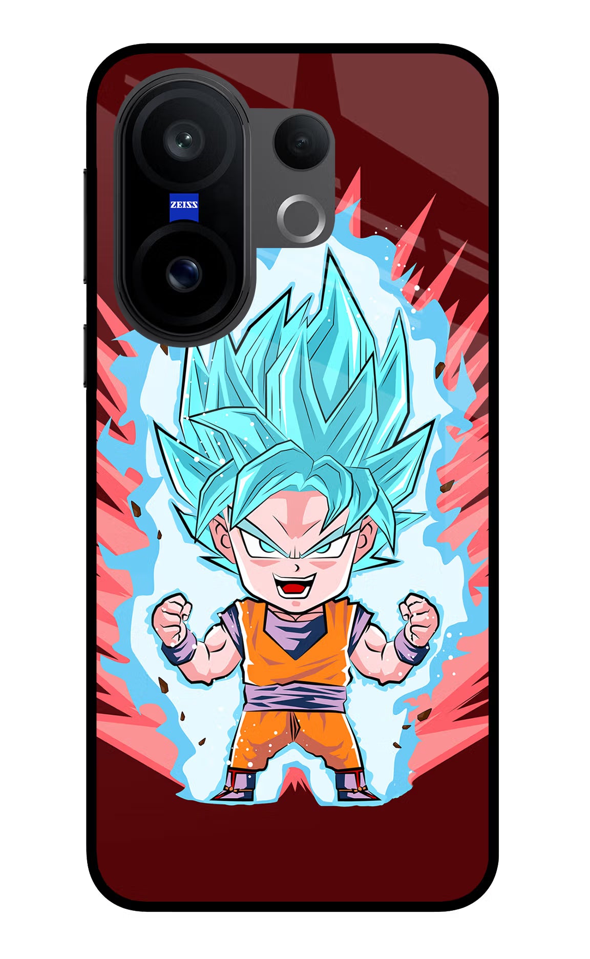 Goku Little Vivo X200 FE Glass Case Back Cover by Casekaro