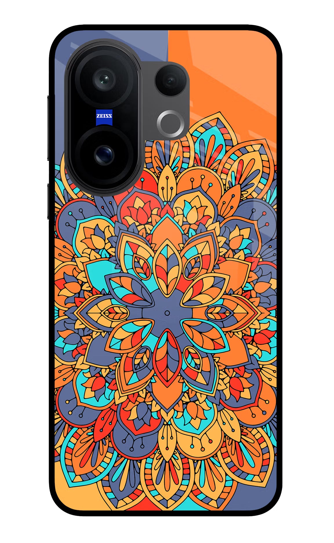 Color Mandala Vivo X200 FE Glass Case Back Cover by Casekaro