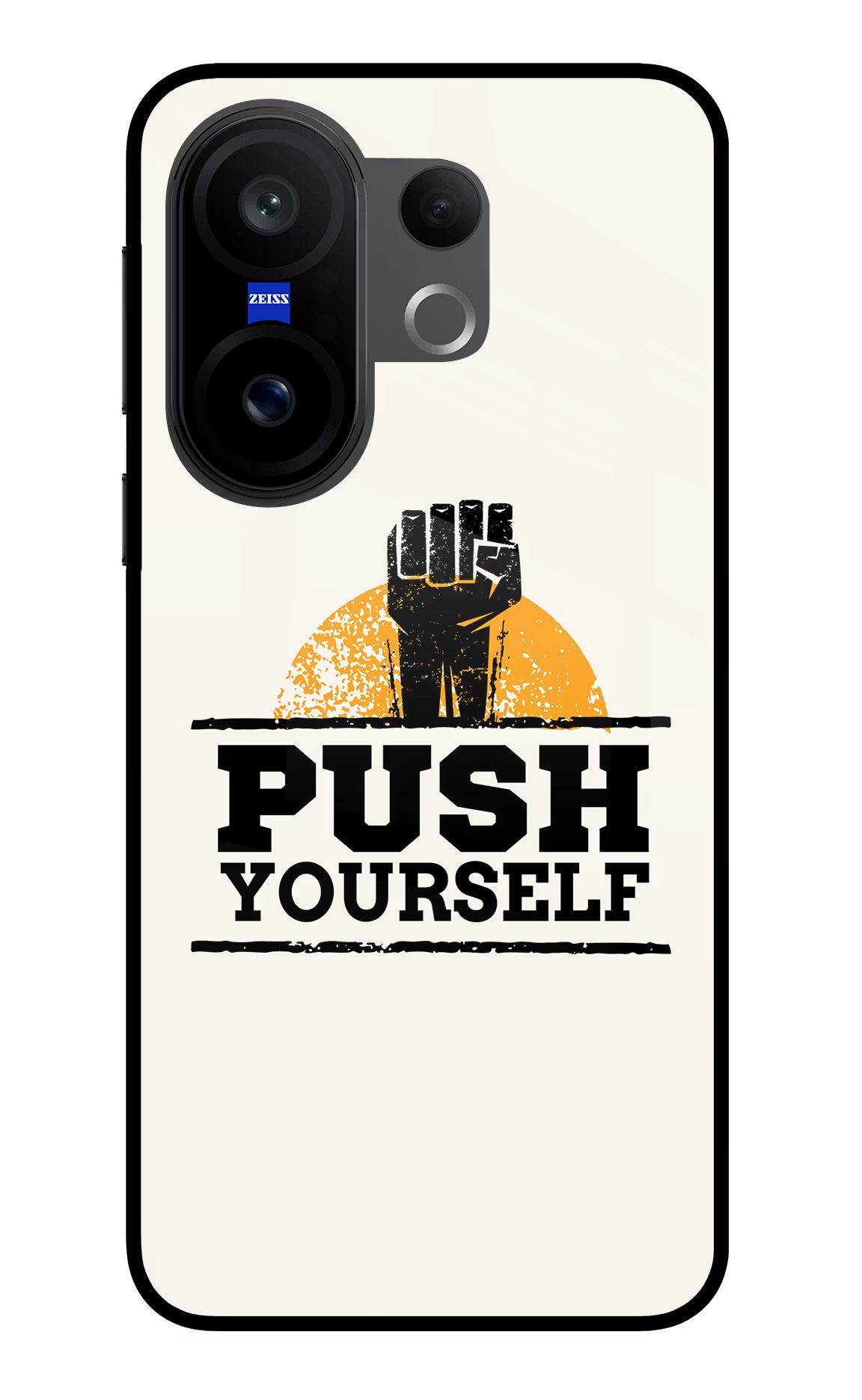 Push Yourself Vivo X200 FE Glass Case Back Cover by Casekaro