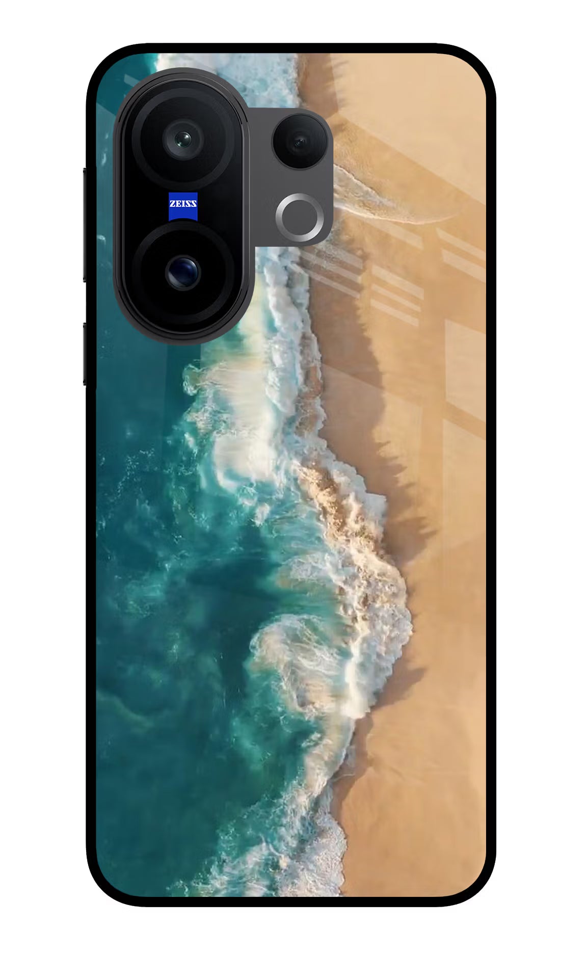 Ocean Beach Vivo X200 FE Glass Case Back Cover by Casekaro