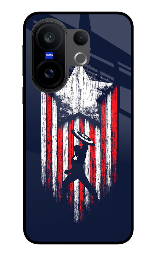 Captain America Marvel Art Vivo X200 FE Glass Case