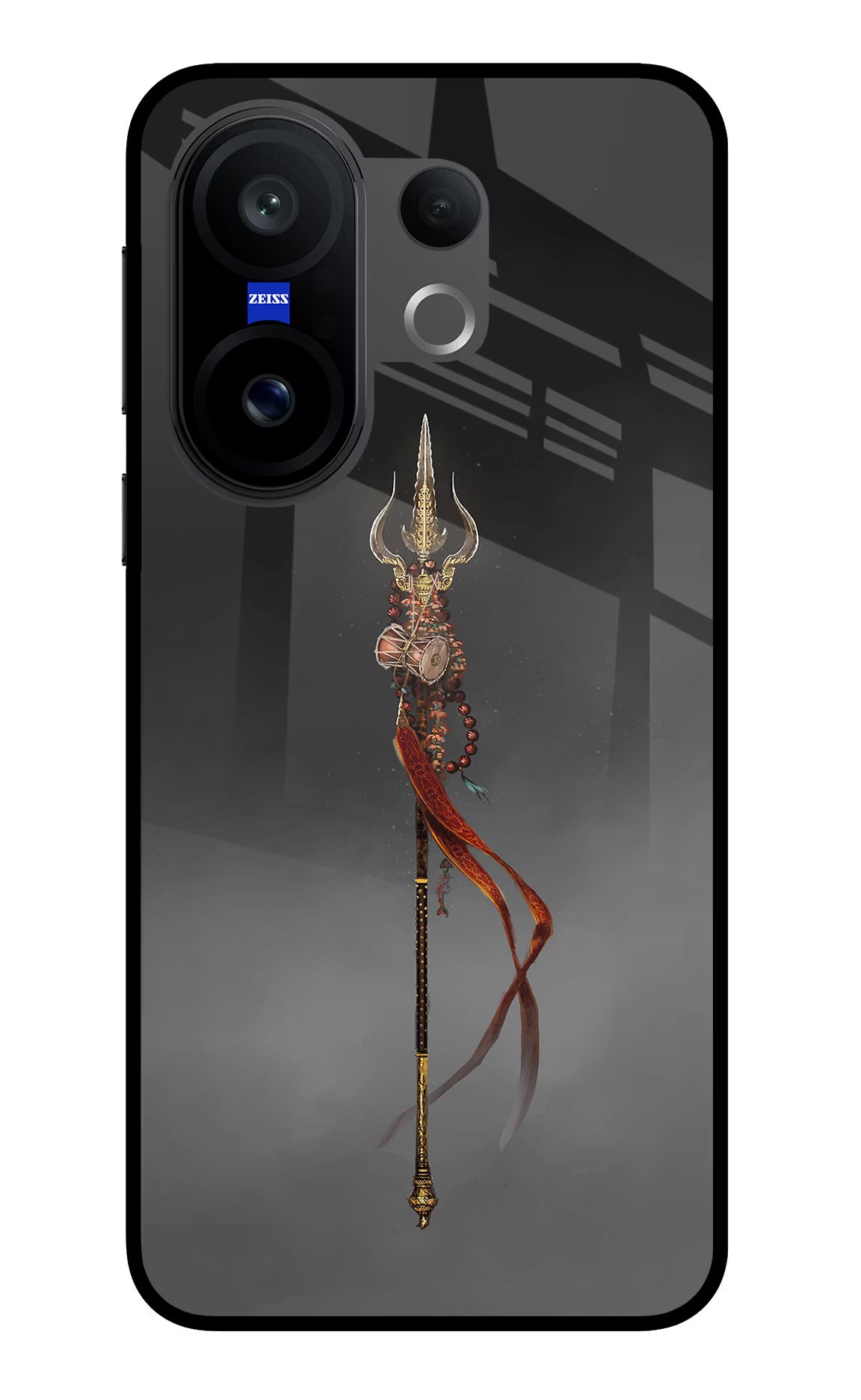 Shiv Trishul Vivo X200 FE Glass Case Back Cover by Casekaro