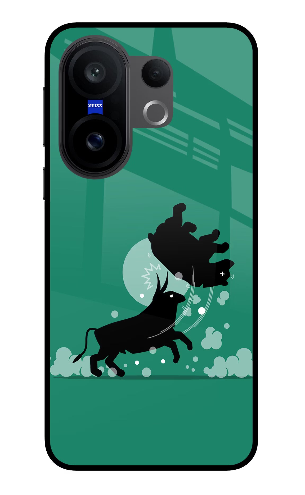 Bull Conqueror Vivo X200 FE Glass Case Back Cover by Casekaro