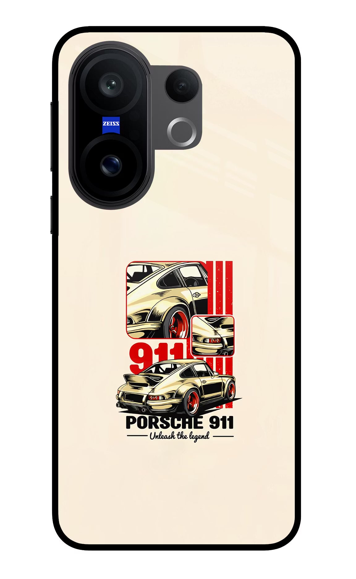 Classic Porsche 911 Vivo X200 FE Glass Case Back Cover by Casekaro