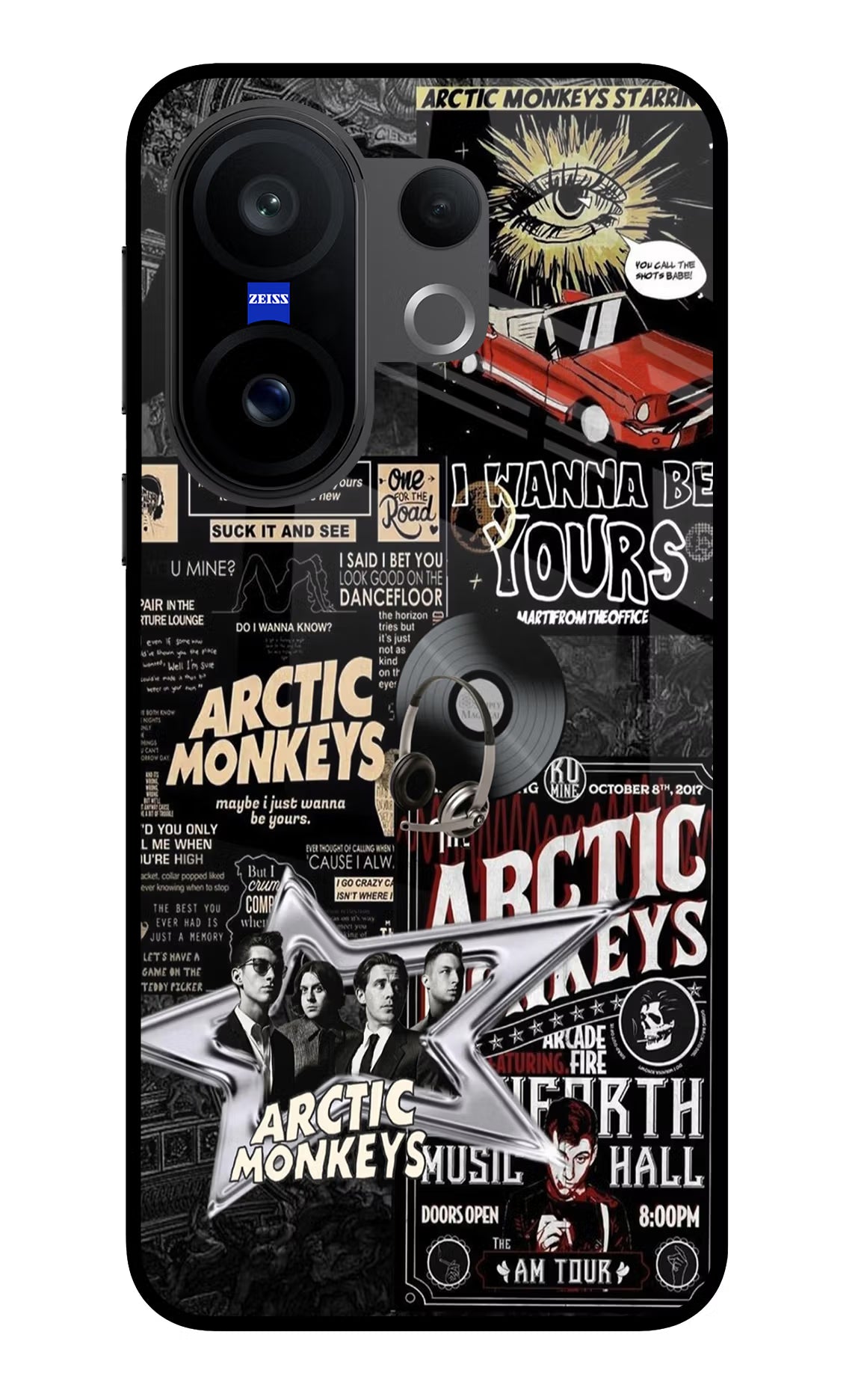 Arctic Monkeys Vivo X200 FE Glass Case Back Cover by Casekaro