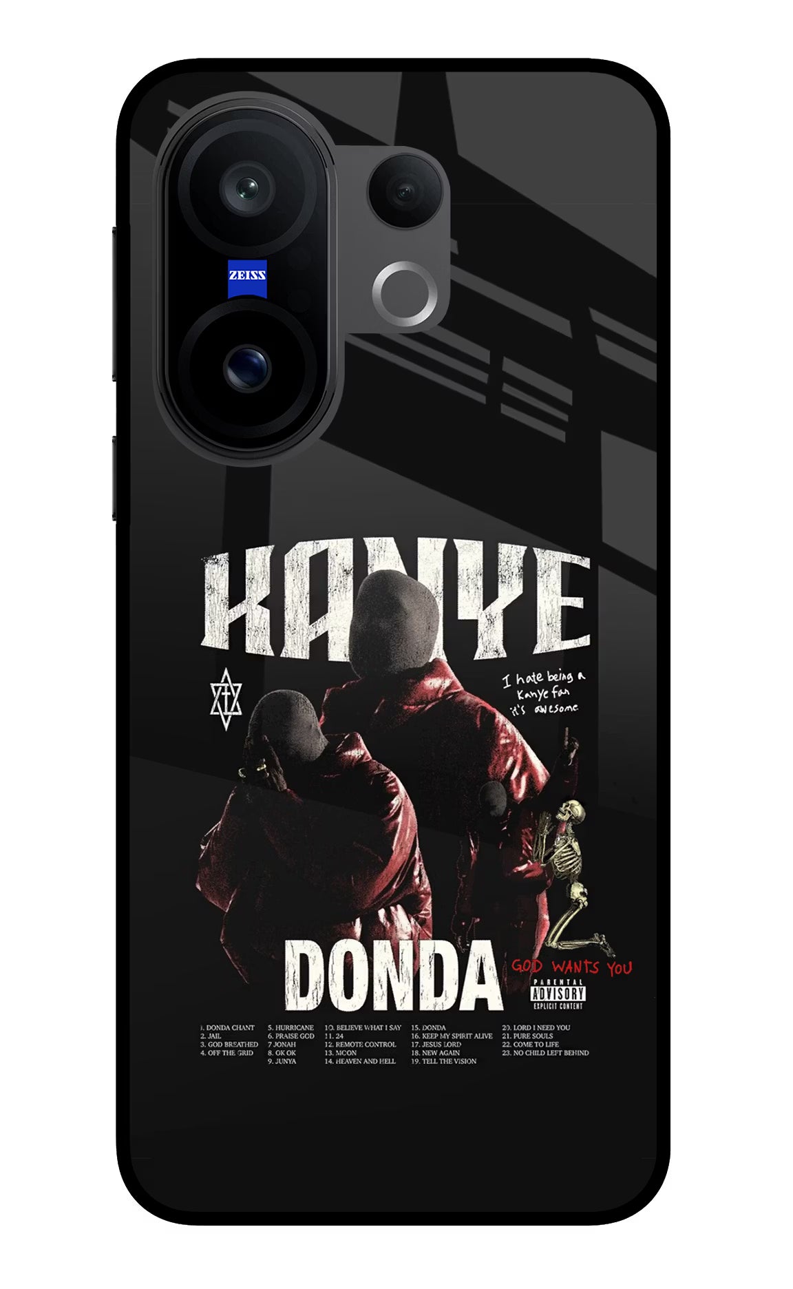 Donda Kanye West Vivo X200 FE Glass Case Back Cover by Casekaro