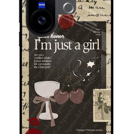 I am just a girl Vivo X200 FE Glass Case