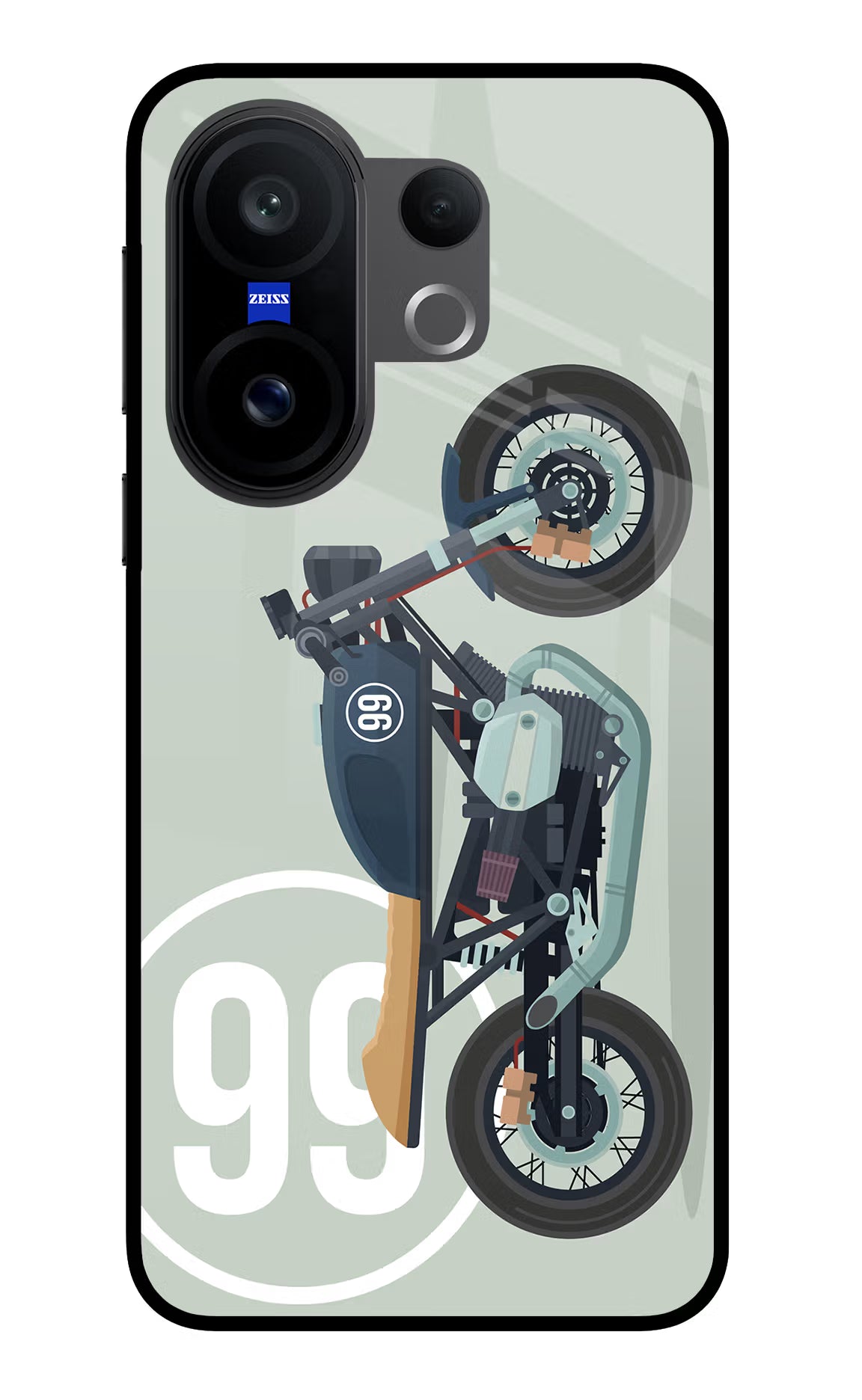 Classic Cafe Racer 99 Vivo X200 FE Glass Case Back Cover by Casekaro