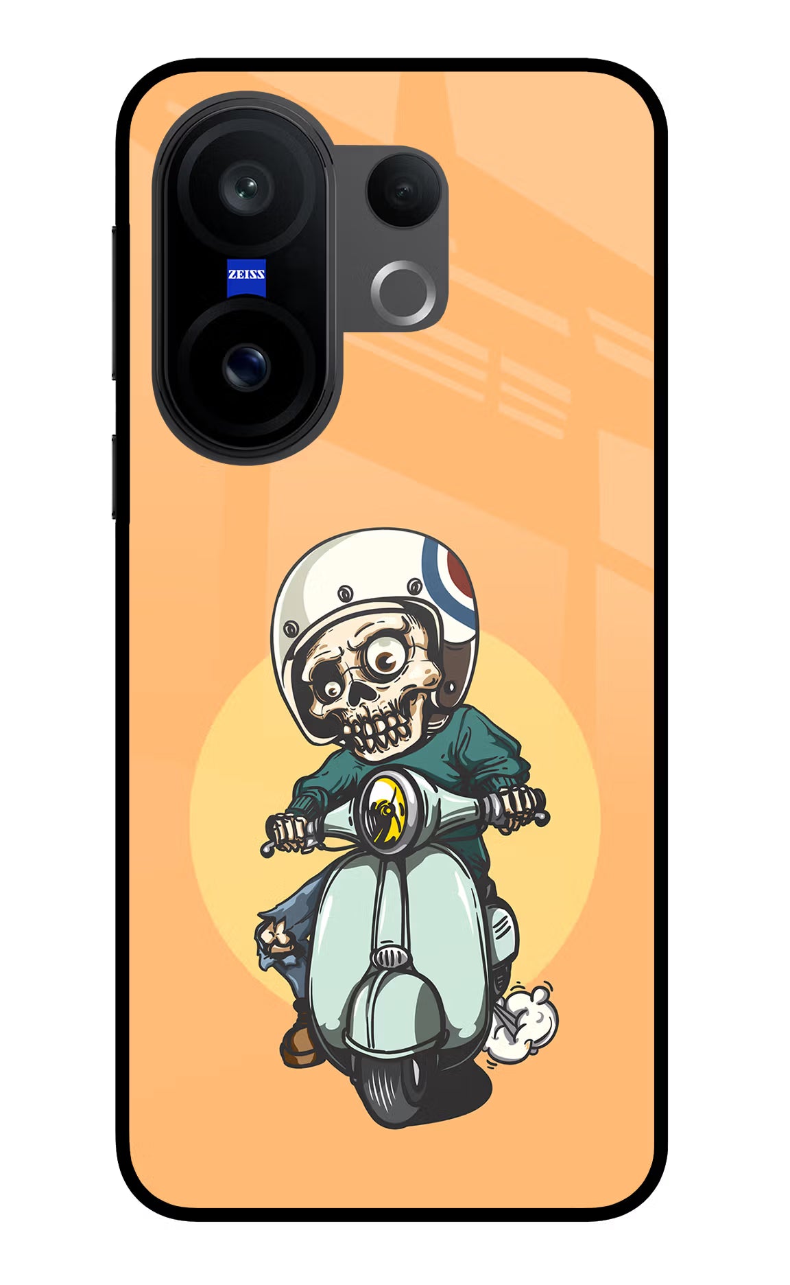 Undead Biker Vivo X200 FE Glass Case Back Cover by Casekaro